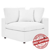 Modway EEI-4696-WHI Commix Down Filled Overstuffed Vegan Leather Corner Chair White