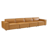 Modway EEI-4710-TAN Tan Restore Vegan Leather 4-Piece Sofa