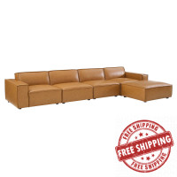 Modway EEI-4711-TAN Tan Restore 5-Piece Vegan Leather Sectional Sofa