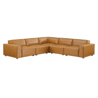 Modway EEI-4712-TAN Tan Restore 5-Piece Vegan Leather Sectional Sofa