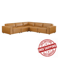 Modway EEI-4712-TAN Tan Restore 5-Piece Vegan Leather Sectional Sofa