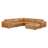 Modway EEI-4714-TAN Tan Restore 6-Piece Vegan Leather Sectional Sofa