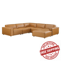 Modway EEI-4714-TAN Tan Restore 6-Piece Vegan Leather Sectional Sofa