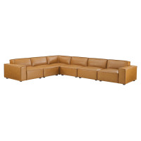 Modway EEI-4715-TAN Tan Restore 6-Piece Vegan Leather Sectional Sofa