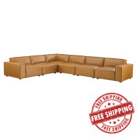 Modway EEI-4715-TAN Tan Restore 6-Piece Vegan Leather Sectional Sofa