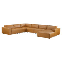 Modway EEI-4716-TAN Tan Restore 7-Piece Vegan Leather Sectional Sofa