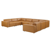 Modway EEI-4717-TAN Tan Restore 8-Piece Vegan Leather Sectional Sofa