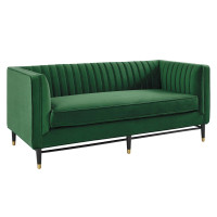 Modway EEI-4718-EME Emerald Devote Channel Tufted Performance Velvet Loveseat