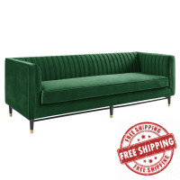 Modway EEI-4720-EME Emerald Devote Channel Tufted Performance Velvet Sofa