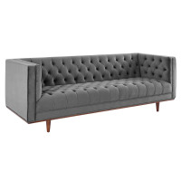 Modway EEI-4722-GRY Gray Elation Tufted Performance Velvet Sofa
