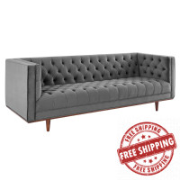 Modway EEI-4722-GRY Gray Elation Tufted Performance Velvet Sofa