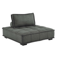 Modway EEI-4725-GRY Saunter Tufted Fabric Armless Chair Gray