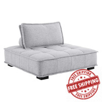 Modway EEI-4725-LGR Saunter Tufted Fabric Armless Chair Light Gray