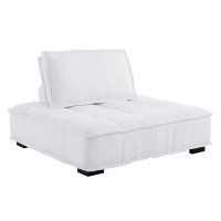 Modway EEI-4725-WHI Saunter Tufted Fabric Armless Chair White