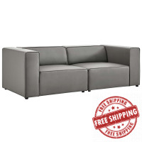 Modway EEI-4788-GRY Gray Mingle Vegan Leather 2-Piece Sectional Sofa Loveseat