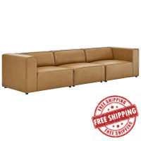 Modway EEI-4789-TAN Tan Mingle Vegan Leather 3-Piece Sectional Sofa
