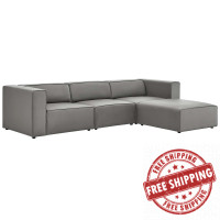 Modway EEI-4790-GRY Gray Mingle Vegan Leather Sofa and Ottoman Set