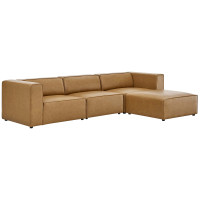 Modway EEI-4790-TAN Tan Mingle Vegan Leather Sofa and Ottoman Set