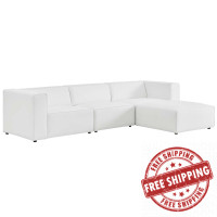 Modway EEI-4790-WHI White Mingle Vegan Leather Sofa and Ottoman Set