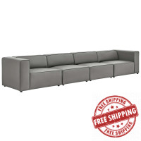 Modway EEI-4793-GRY Gray Mingle Vegan Leather 4-Piece Sectional Sofa