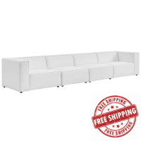 Modway EEI-4793-WHI White Mingle Vegan Leather 4-Piece Sectional Sofa