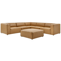 Modway EEI-4796-TAN Tan Mingle Vegan Leather 7-Piece Furniture Set