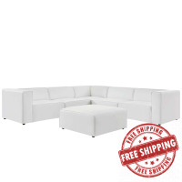 Modway EEI-4796-WHI White Mingle Vegan Leather 7-Piece Furniture Set