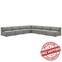 Modway EEI-4797-GRY Gray Mingle Vegan Leather 7-Piece Sectional Sofa