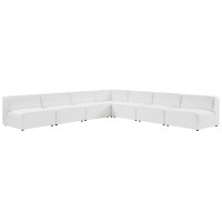 Modway EEI-4797-WHI White Mingle Vegan Leather 7-Piece Sectional Sofa