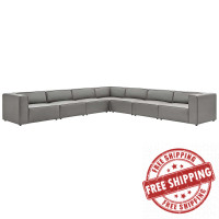 Modway EEI-4798-GRY Gray Mingle Vegan Leather 7-Piece Sectional Sofa