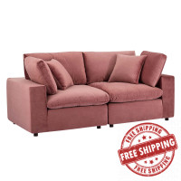 Modway EEI-4816-DUS Dusty Rose Commix Down Filled Overstuffed Performance Velvet Loveseat