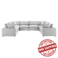 Modway EEI-4826-LGR Light Gray Commix Down Filled Overstuffed Performance Velvet 	8-Piece Sectional Sofa