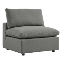 Modway EEI-4902-CHA Commix Overstuffed Outdoor Patio Armless Chair Charcoal