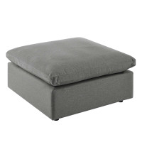 Modway EEI-4903-CHA Commix Overstuffed Outdoor Patio Ottoman Charcoal