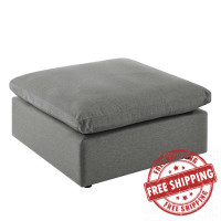 Modway EEI-4903-CHA Commix Overstuffed Outdoor Patio Ottoman Charcoal