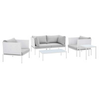 Modway EEI-4924-WHI-GRY-SET White Gray Harmony 5-Piece  Sunbrella® Outdoor Patio Aluminum Furniture Set