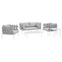 Modway EEI-4925-GRY-GRY-SET Gray Gray Harmony 5-Piece  Sunbrella® Outdoor Patio Aluminum Furniture Set