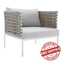 Modway EEI-4954-TAN-GRY Tan Gray Harmony Sunbrella® Basket Weave Outdoor Patio Aluminum Armchair