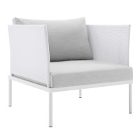 Modway EEI-4955-WHI-GRY White Gray Harmony Sunbrella® Outdoor Patio Aluminum Armchair