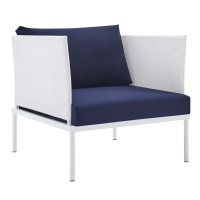 Modway EEI-4955-WHI-NAV White Navy Harmony Sunbrella® Outdoor Patio Aluminum Armchair