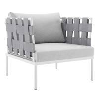 Modway EEI-4956-GRY-GRY Gray Gray Harmony Sunbrella® Outdoor Patio Aluminum Armchair
