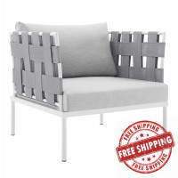 Modway EEI-4956-GRY-GRY Gray Gray Harmony Sunbrella® Outdoor Patio Aluminum Armchair