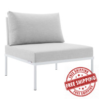 Modway EEI-4959-WHI-GRY White Gray Harmony Sunbrella® Outdoor Patio Aluminum Armless Chair