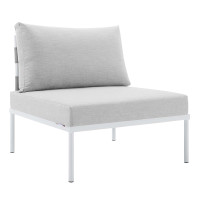 Modway EEI-4960-GRY-GRY Gray Gray Harmony Sunbrella® Outdoor Patio Aluminum Armless Chair