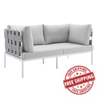 Modway EEI-4964-GRY-GRY Gray Gray Harmony Sunbrella® Outdoor Patio Aluminum Loveseat