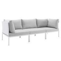 Modway EEI-4967-WHI-GRY White Gray Harmony Sunbrella® Outdoor Patio Aluminum Sofa