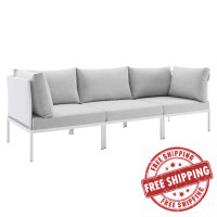 Modway EEI-4967-WHI-GRY White Gray Harmony Sunbrella® Outdoor Patio Aluminum Sofa