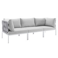 Modway EEI-4968-GRY-GRY Gray Gray Harmony Sunbrella® Outdoor Patio Aluminum Sofa