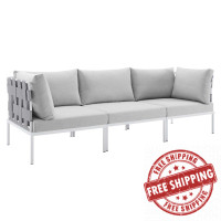 Modway EEI-4968-GRY-GRY Gray Gray Harmony Sunbrella® Outdoor Patio Aluminum Sofa