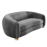 Modway EEI-4970-CHA Abundant Performance Velvet Sofa Charcoal